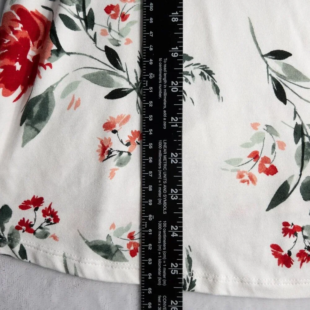 Torrid Super Soft Knits Ivory Red Floral Ruffle Tank Top Shirt Women's Plus 00 - Picture 7 of 7